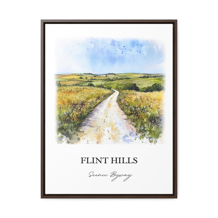 Flint Hills Wall Art, Kansas 177 Print, Kansas Watercolor Art, Flint Hills Kansas Gift, Travel Print, Travel Poster, Housewarming Gift