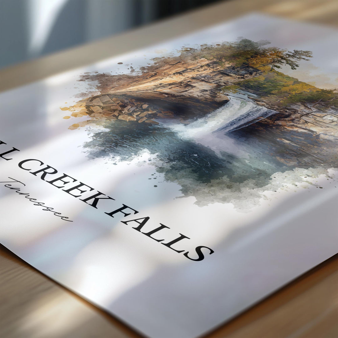 Fall Creek Falls Wall Art, Spencer TN Print, Tennessee Watercolor Art, Fall Creek Falls Gift, Travel Print, Travel Poster, Housewarming Gift