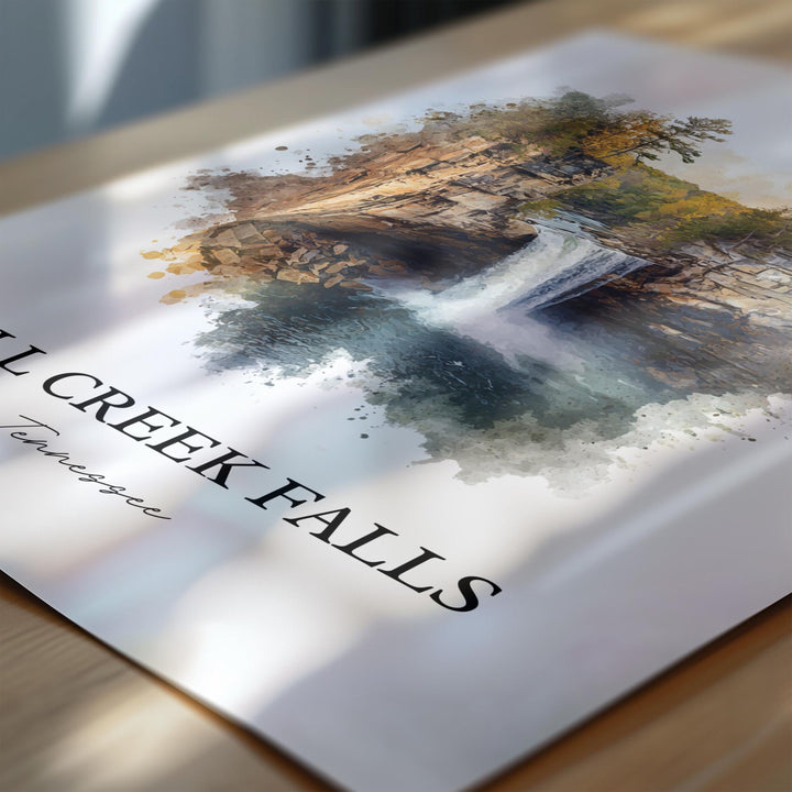 Fall Creek Falls Wall Art, Spencer TN Print, Tennessee Watercolor Art, Fall Creek Falls Gift, Travel Print, Travel Poster, Housewarming Gift