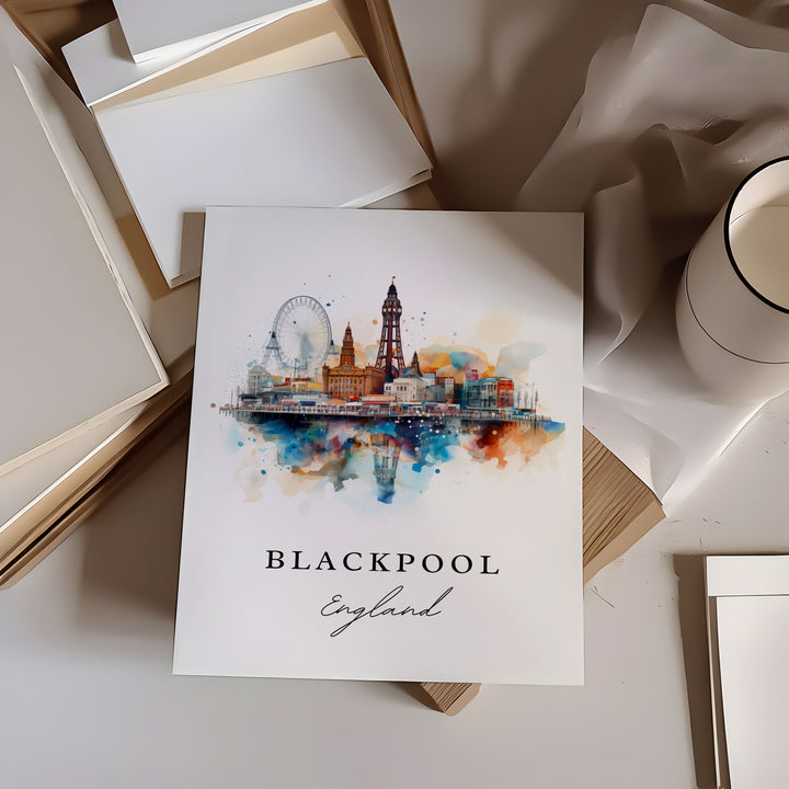 Blackpool England wall art - England, Blackpool poster print, Blackpool Wedding gift, Birthday present, Custom Text, Perfect Gift