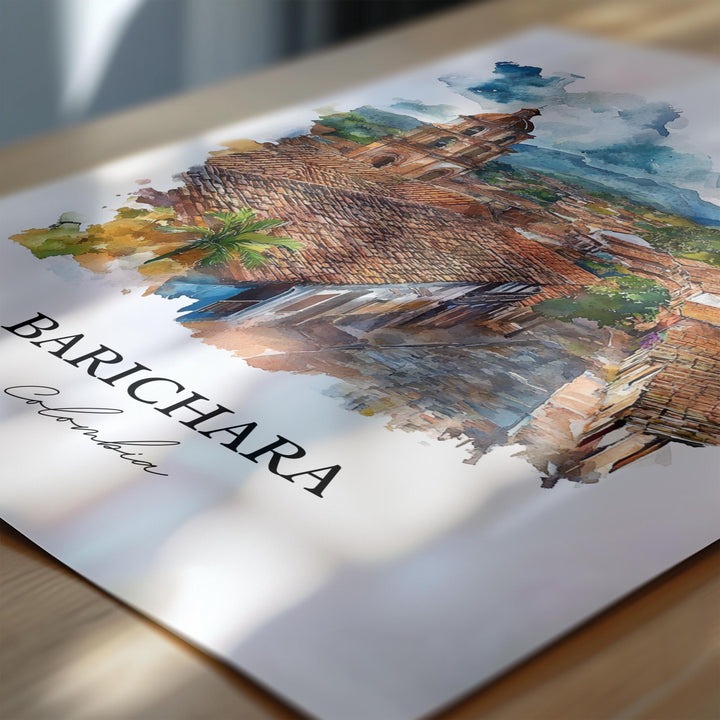 Barichara Wall Art, Northern Colombia Print, Colombia Watercolor Art, Barichara Gift, Travel Print, Travel Poster, Housewarming Gift