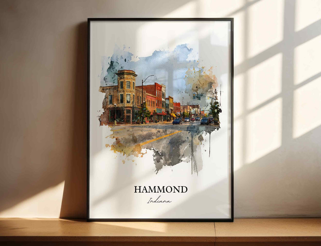 Hammond, Indiana – Watercolor Art Print