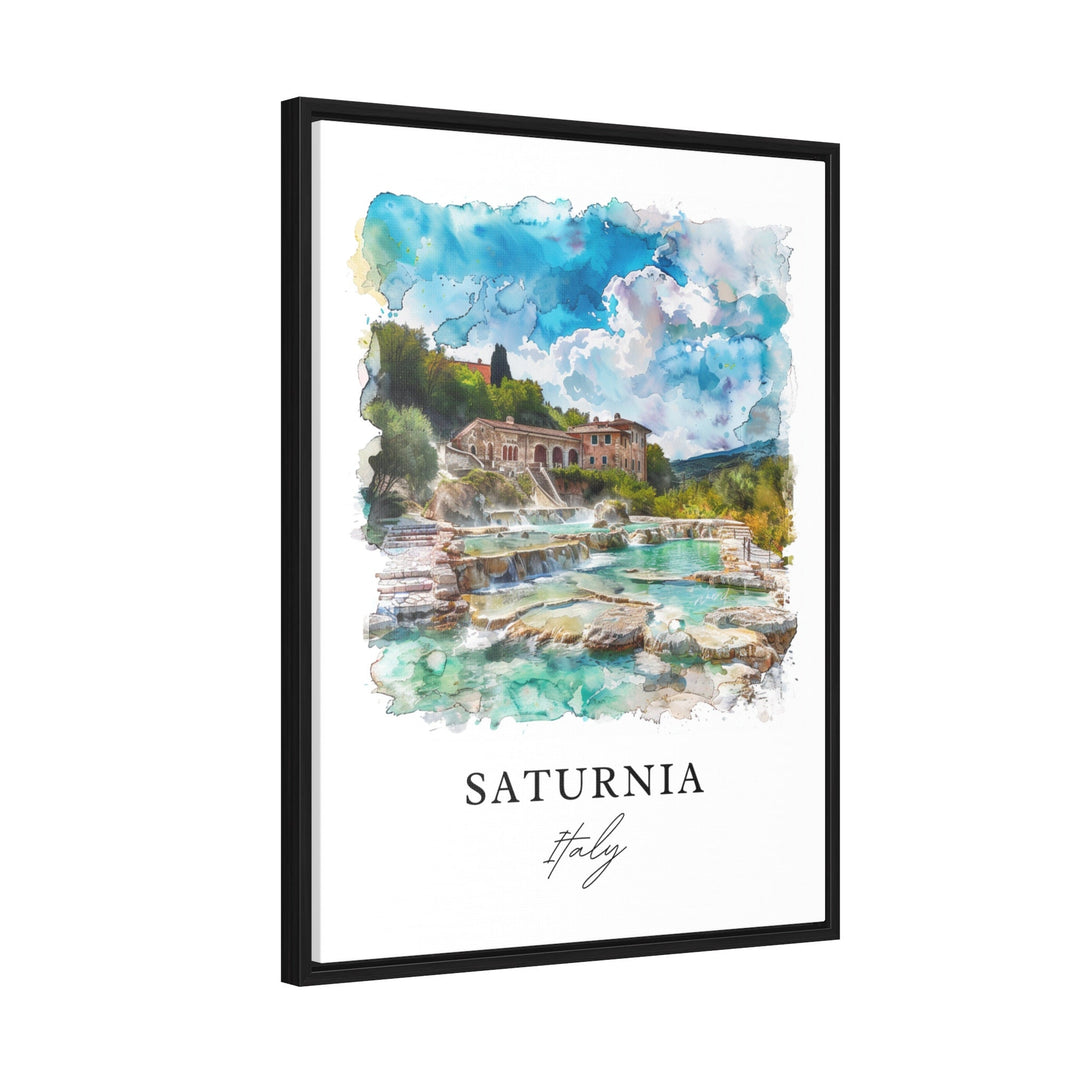 Saturnia Italy Wall Art, Tuscany Print, Saturnia Thermal Springs Watercolor, Italy Gift,