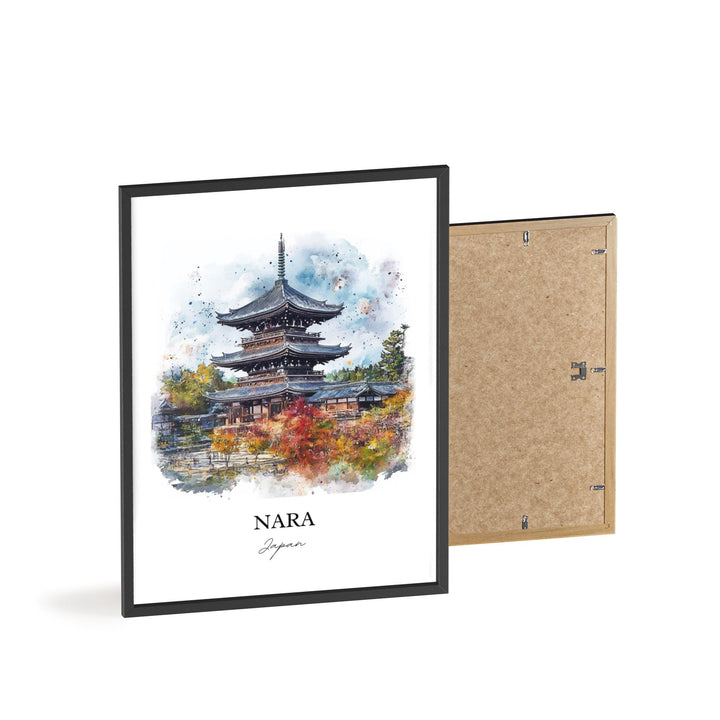 Nara Wall Art, Honshu Japan Print, Japan Watercolor Art, Nara Japan Gift, Travel Print, Travel Poster, Housewarming Gift