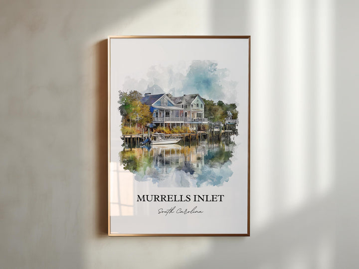 Murrells Inlet SC Wall Art, Georgetown County Print, SC Watercolor Art, Murrells Inlet Gift, Travel Print, Travel Poster, Housewarming Gift