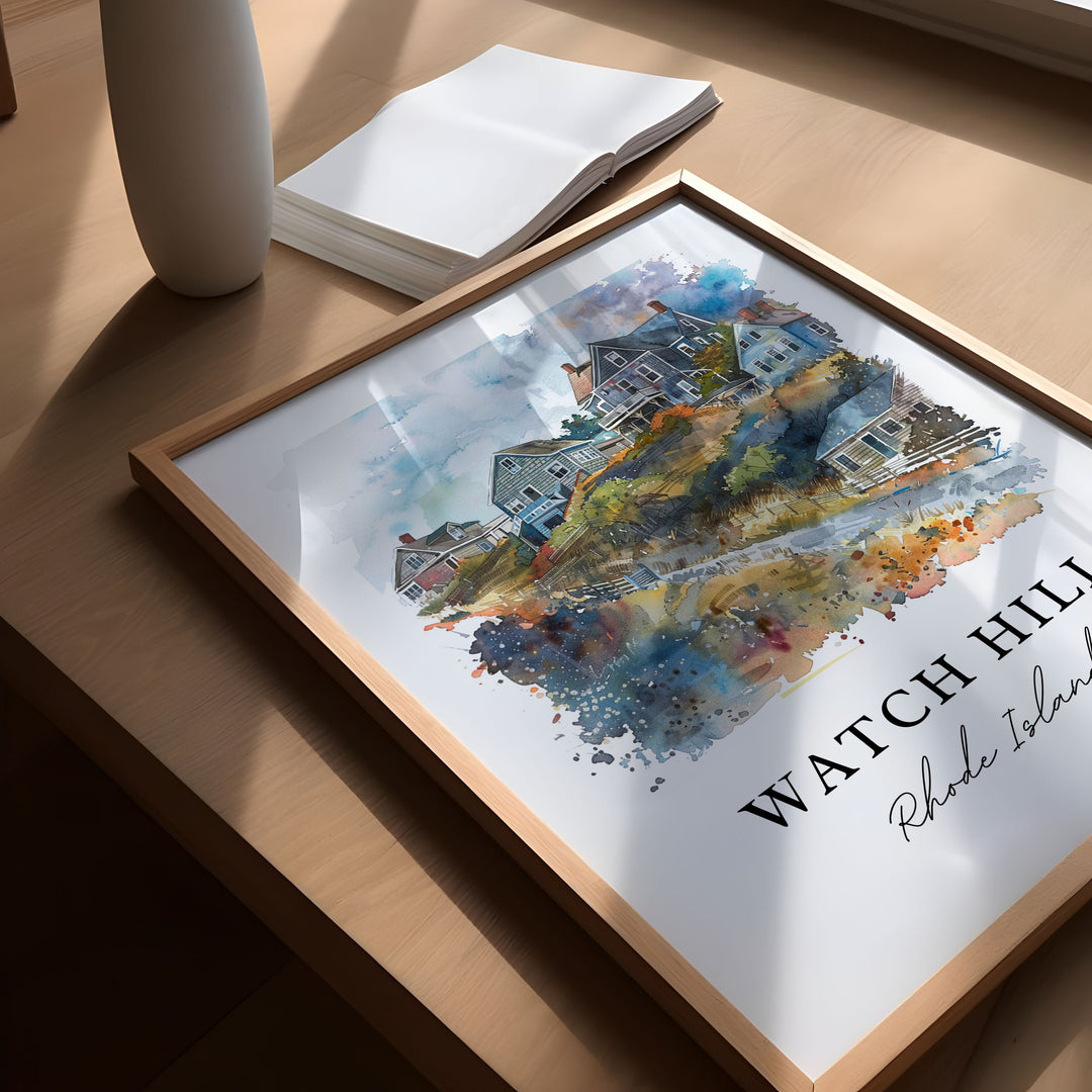 Watch Hill RI Wall Art, Westerly RI Print, Watch Hill Watercolor, Watch Hill RI Gift,