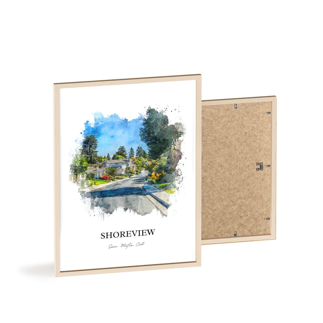 Shoreview, California – Watercolor Art Print