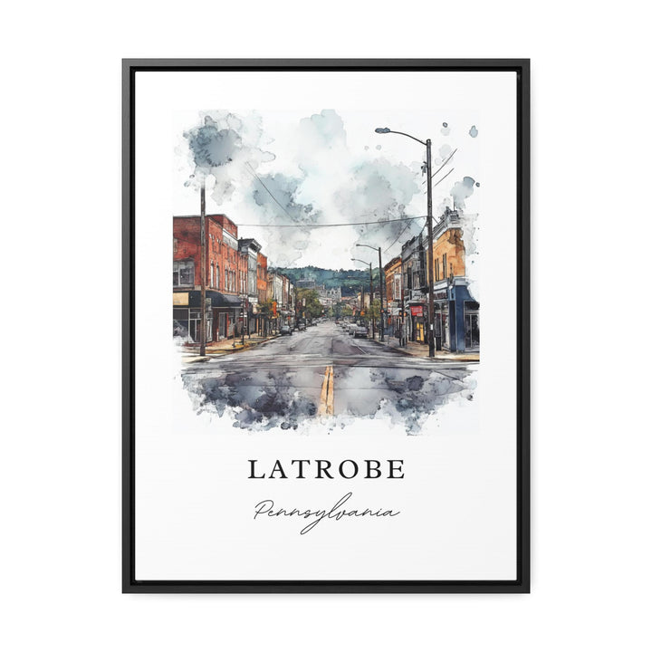 Latrobe PA Wall Art, Latrobe Pennsylvania Print, Latrobe Watercolor, Westmoreland County Gift, Western PA Travel Print, Housewarming Gift