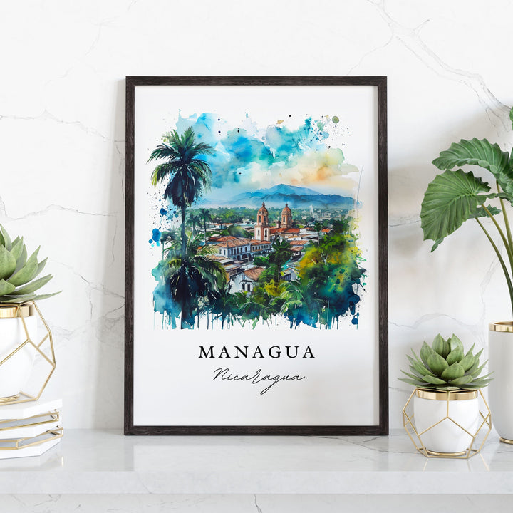 Managua Nicaragua wall art - Nicaragua, Managua print, Wedding gift, Managua Birthday present, Custom Text, Nicaragua Perfect Gift