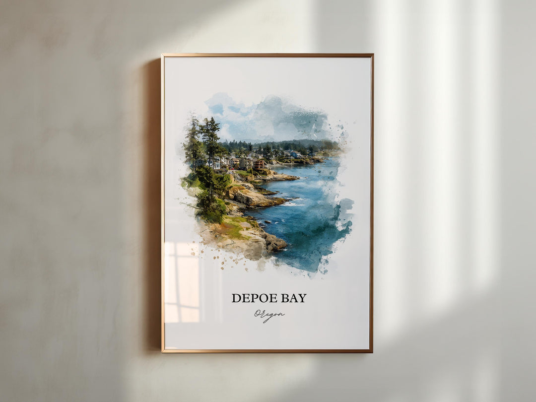 Depoe Bay, Oregon – Watercolor Art Print