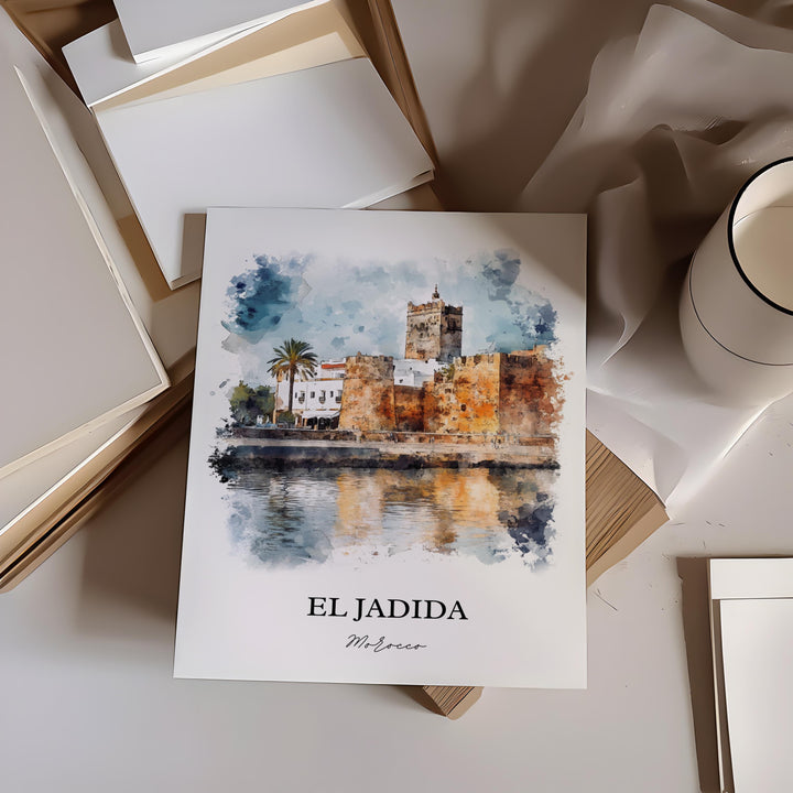 El Jadida, Morocco – Watercolor Art Print