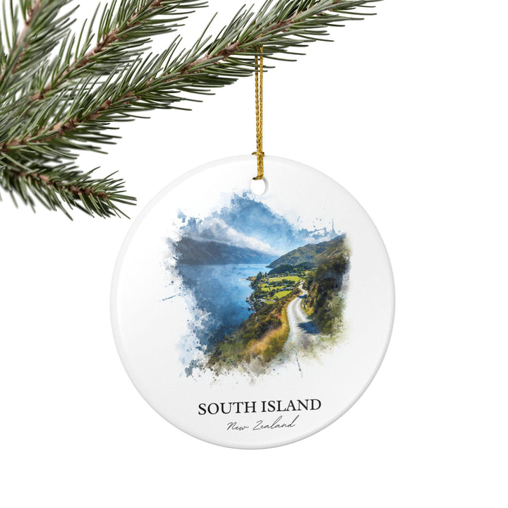 South Island NZ Ornament: Unique South Island Souvenir, New Zealand Xmas Decor, and Authentic New Zealand Gift