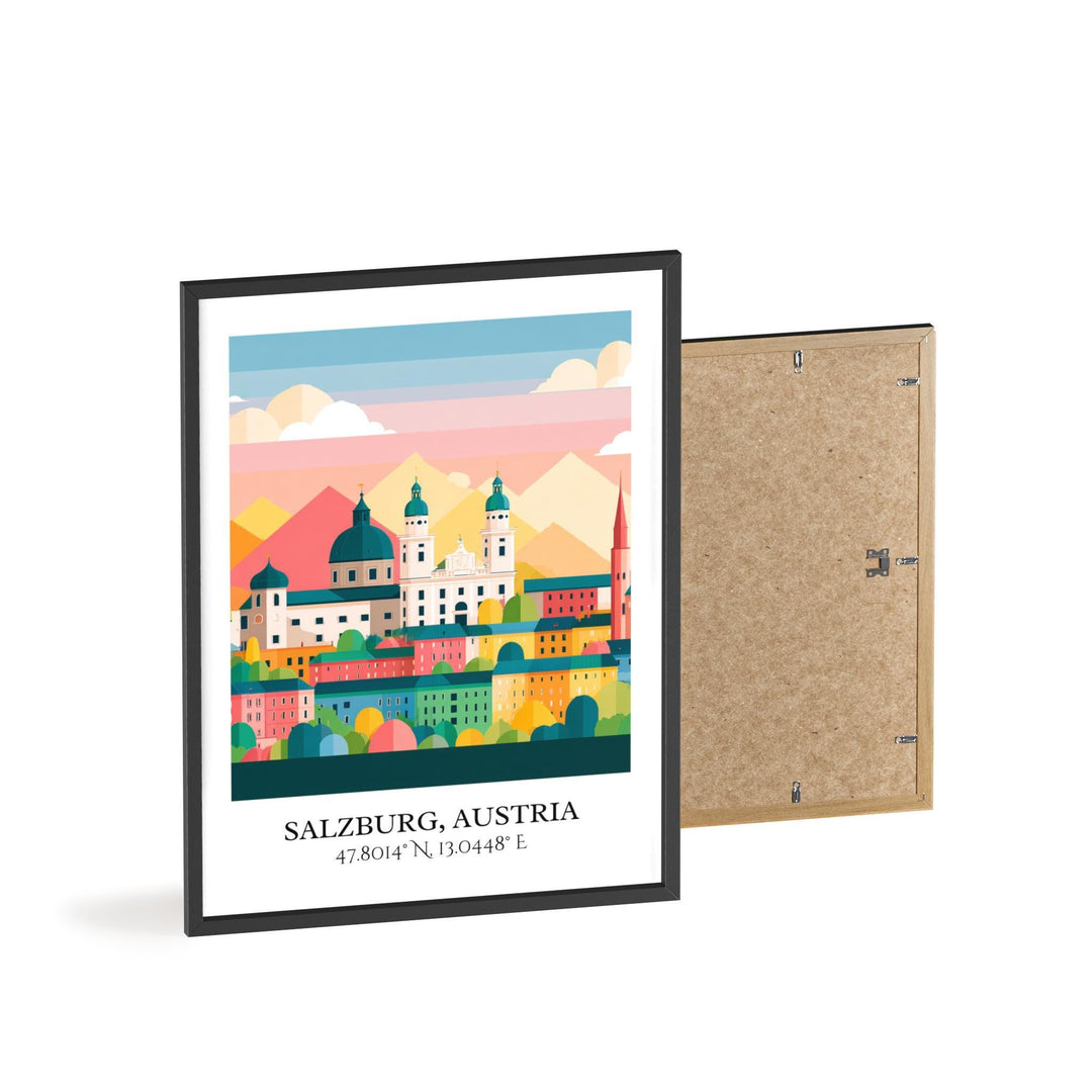 Salzburg Austria Art, Salzburg Retro Travel Art, Salzburg Home Decor, Austria Gift, Austria Travel Art, Travel Prints, Housewarming Gift
