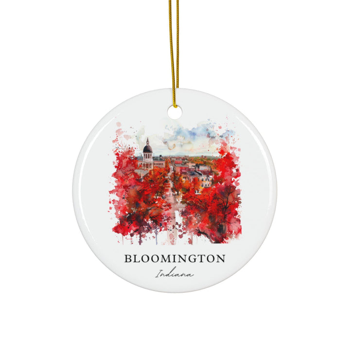 Bloomington Indiana Ornament: Unique Bloomington IN Souvenir, Indiana Xmas Decor, and Authentic Bloomington IN Gift