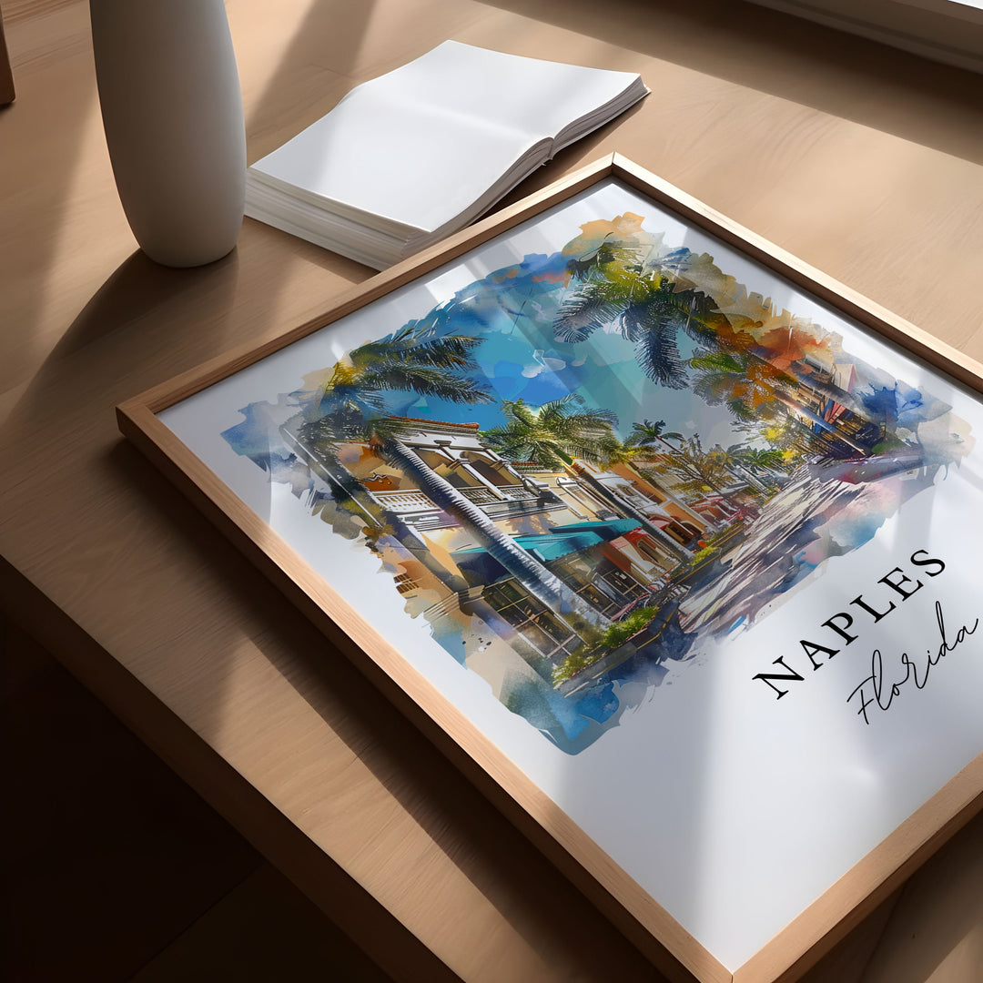 Naples Florida Art Print, Naples Print, Naples FL Wall Art, Naples Gift, Travel Print, Travel Poster, Travel Gift, Housewarming Gift