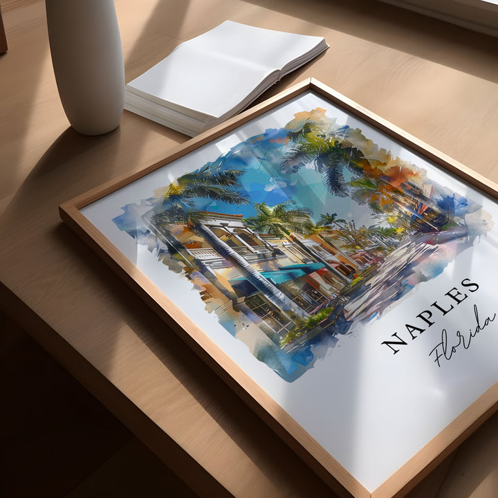 Naples Florida Art Print, Naples Print, Naples FL Wall Art, Naples Gift, Travel Print, Travel Poster, Travel Gift, Housewarming Gift