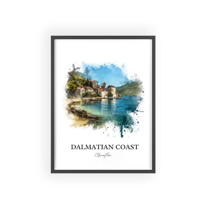 Dalmatian Coast Art, Dalmatian Coast Print, Croatia Watercolor, Dalmatian Coast Gift, Croatia Travel Print, Travel Poster, Housewarming Gift