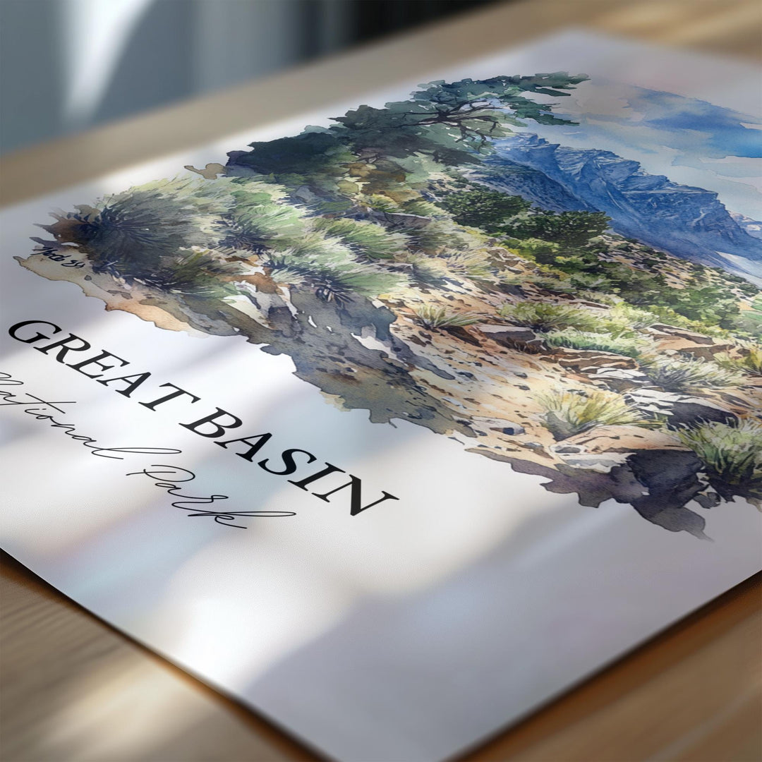 Great Basin National Park Wall Art, Nevada Print, Nevada Watercolor, White Pine County Gift, Travel Print, Travel Poster, Housewarming Gift