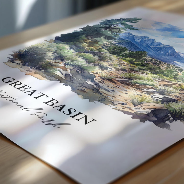 Great Basin National Park Wall Art, Nevada Print, Nevada Watercolor, White Pine County Gift, Travel Print, Travel Poster, Housewarming Gift