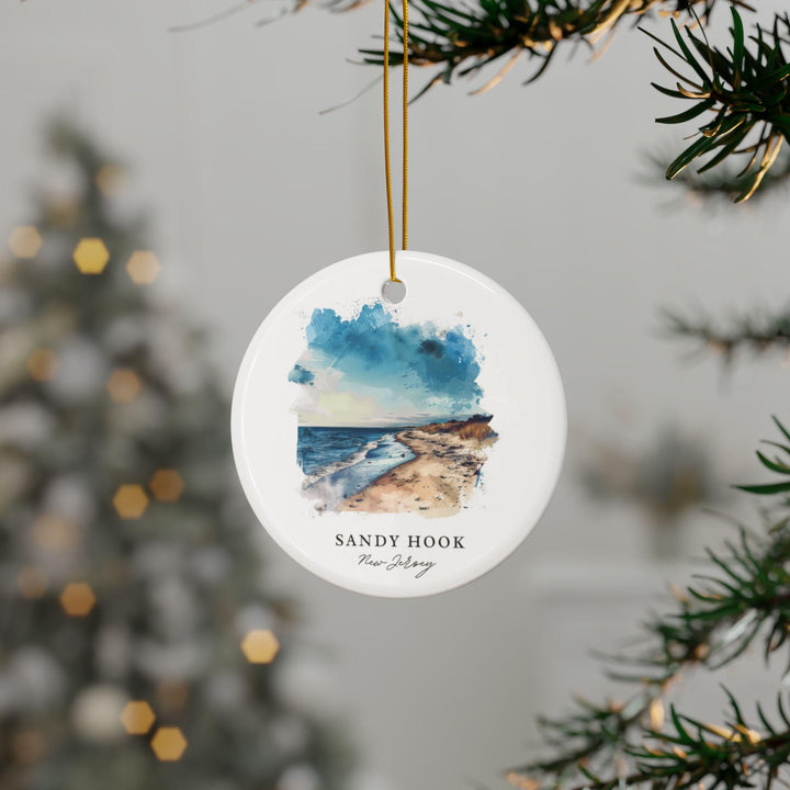 Sandy Hook NJ Ornament: Unique Sandy Hook Souvenir, Jersey Shore Xmas Decor, and Authentic Sandy Hook Gift