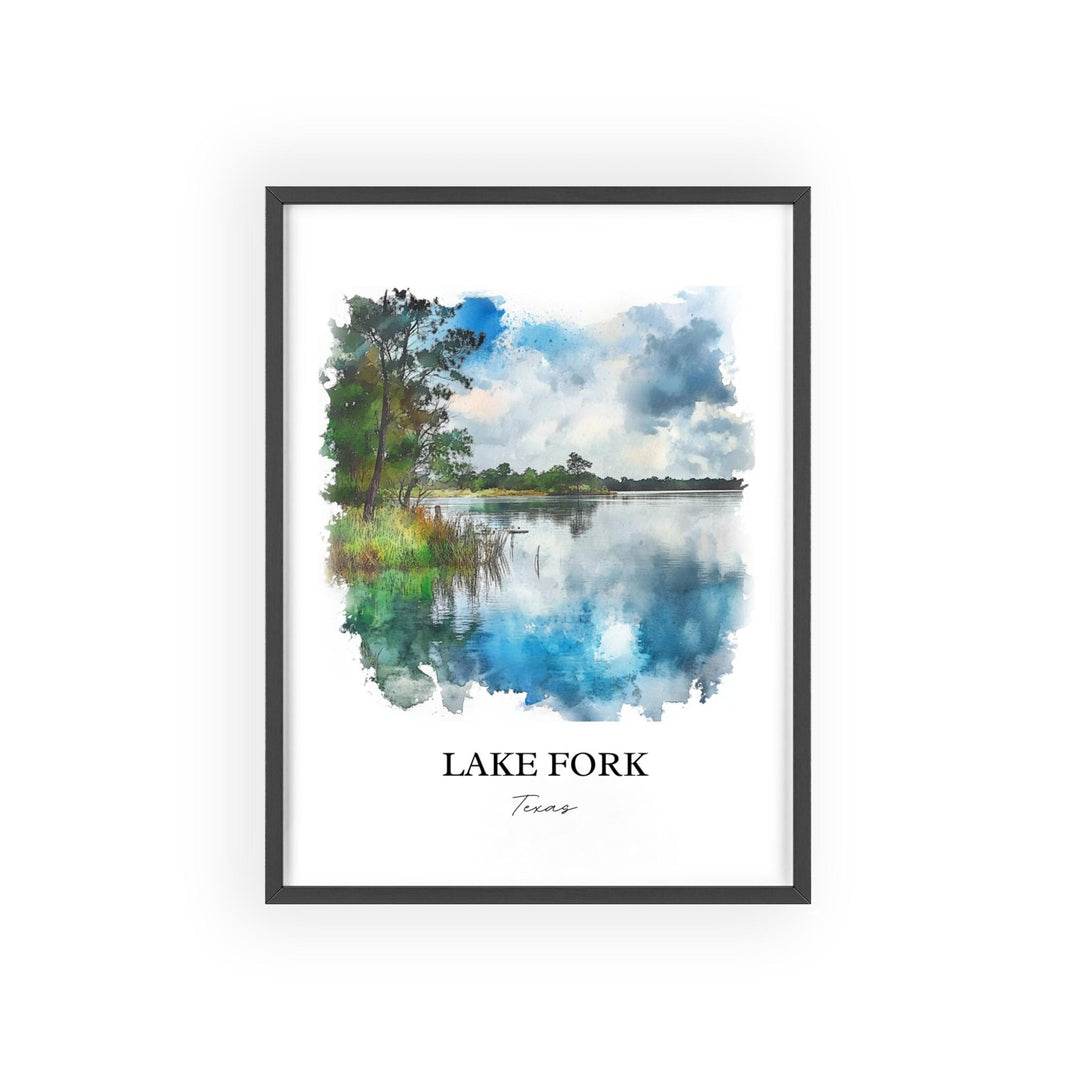 Lake Fork, TX, USA – Watercolor Art Print