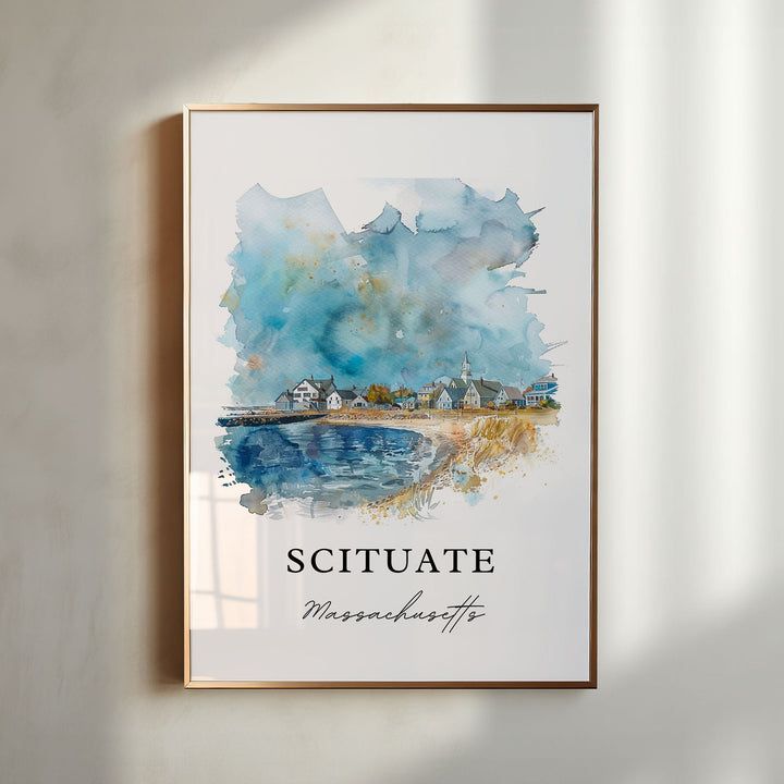 Scituate Wall Art, Plymouth County Print, South Shore MA Watercolor Art, Scituate Mass. Gift,