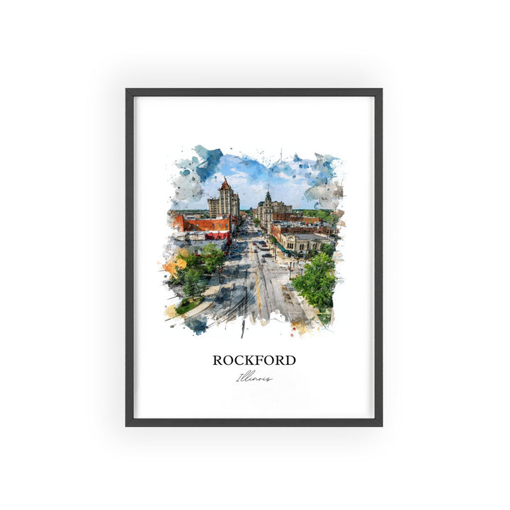 Rockford, Illinois – Watercolor Art Print