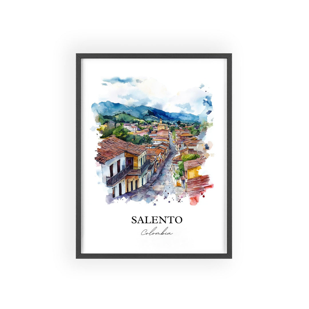 Salento Colombia Wall Art, Salento Print, Bogotá Watercolor Art, Salento Colombia Gift, Travel Print, Travel Poster, Housewarming Gift