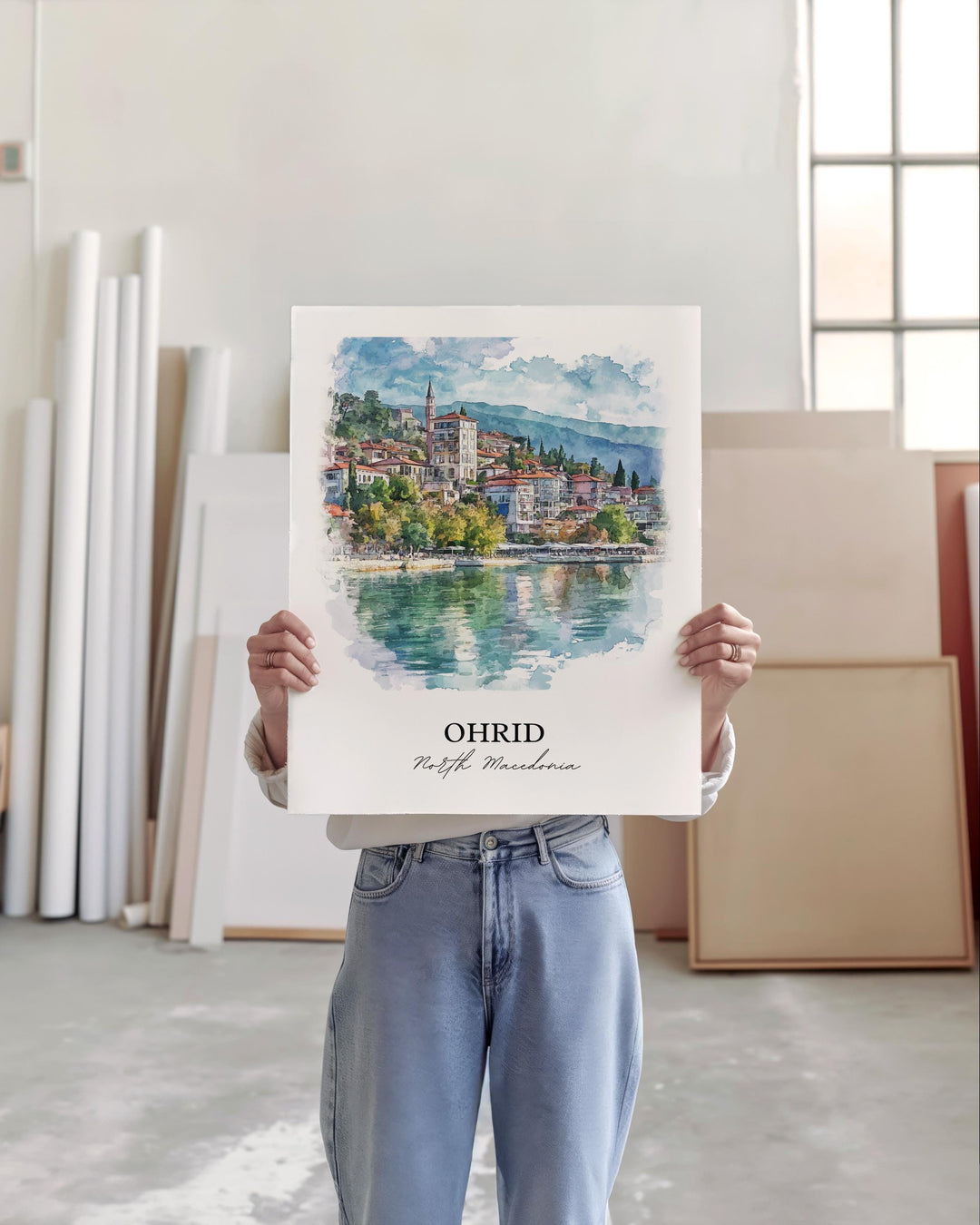 Ohrid, North Macedonia – Watercolor Art Print