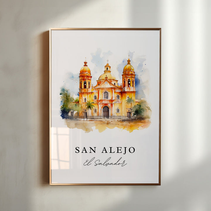 San Alejo El Salvador wall art - El Salvador, San Alejo poster print, San Alejo Wedding gift, Birthday present, Custom Text, Perfect Gift