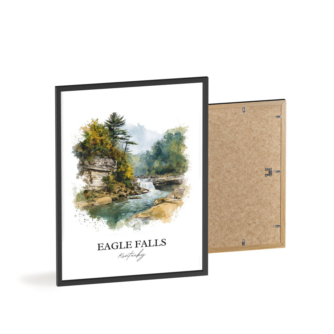 Eagle Falls KY Wall Art, Eagle Falls Print, Kentucky Watercolor Art, Cumberland Falls Gift, Travel Print, Travel Poster, Housewarming Gift