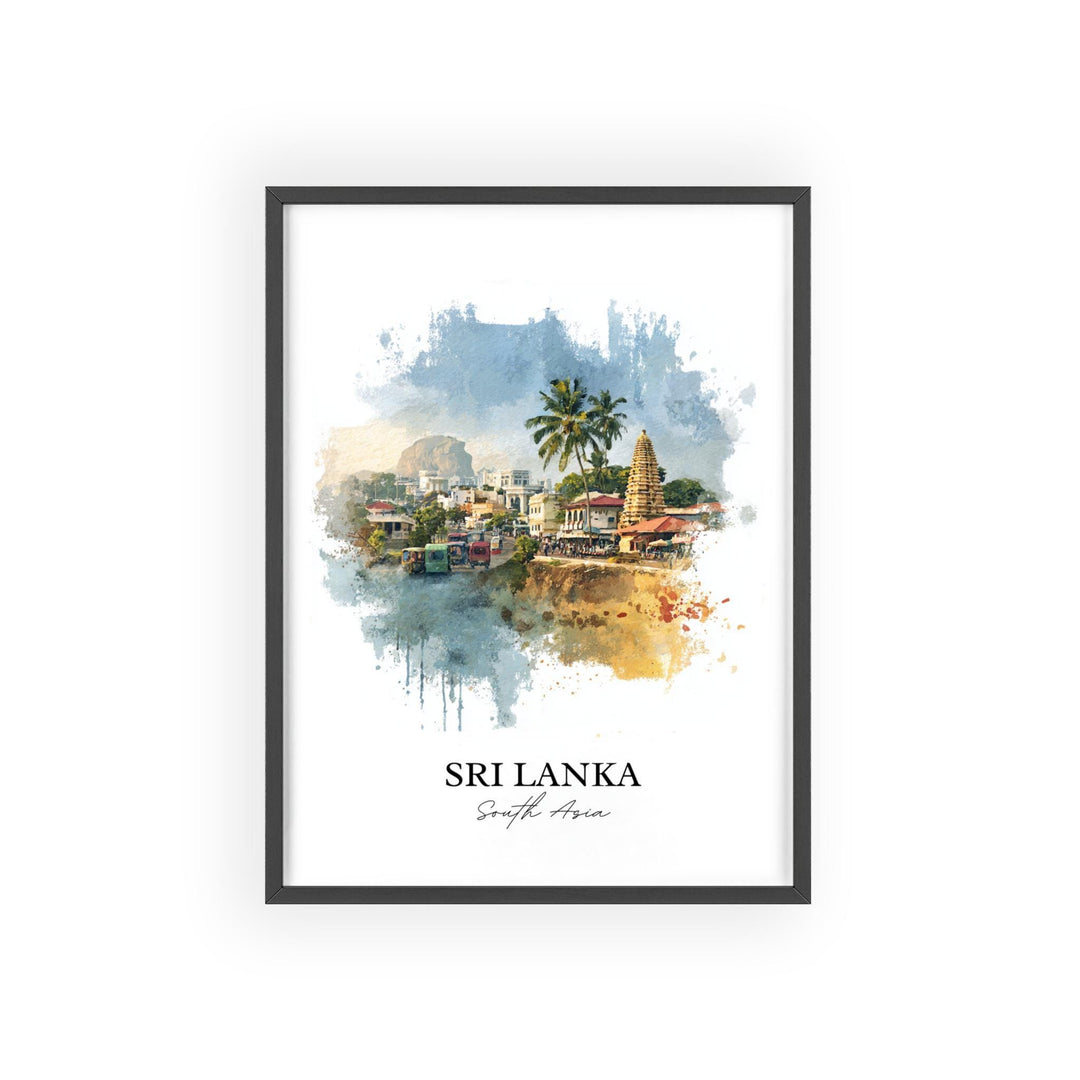 Sri Lanka Wall Art, Sri Lanka Print, Sri Lanka Watercolor Art, Sri Lanka Gift, Travel Print, Travel Poster, Housewarming Gift