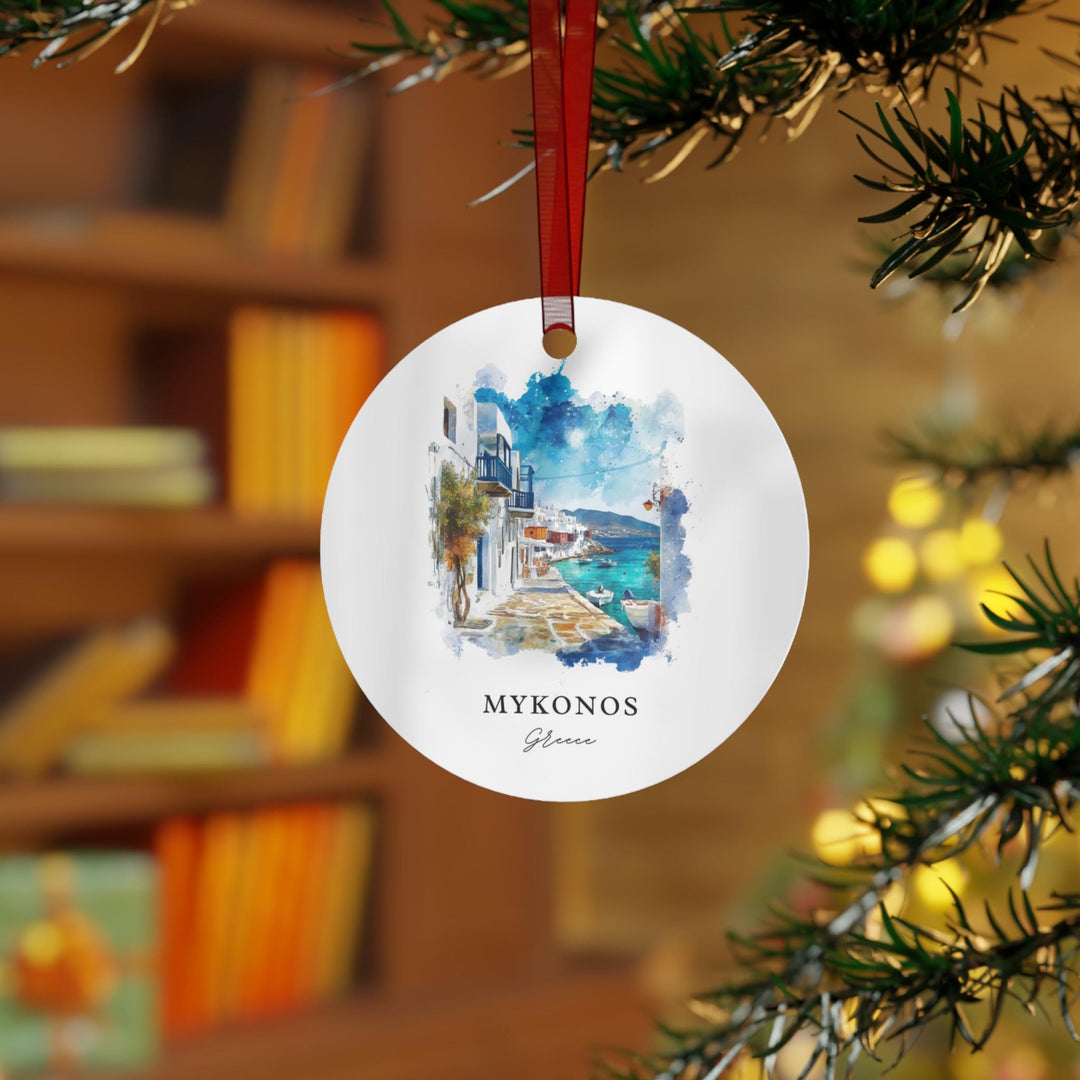 Mykonos Greece Ornament: Unique Mykonos Souvenir, Greece Xmas Decor, and Authentic Mykonos Gift