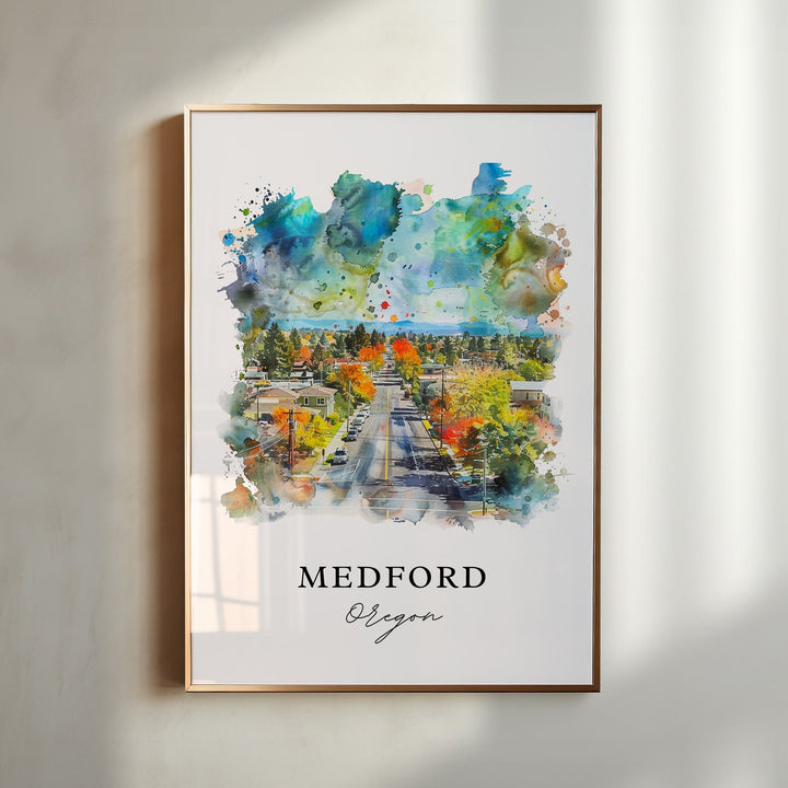 Medford, Oregon – Watercolor Art Print