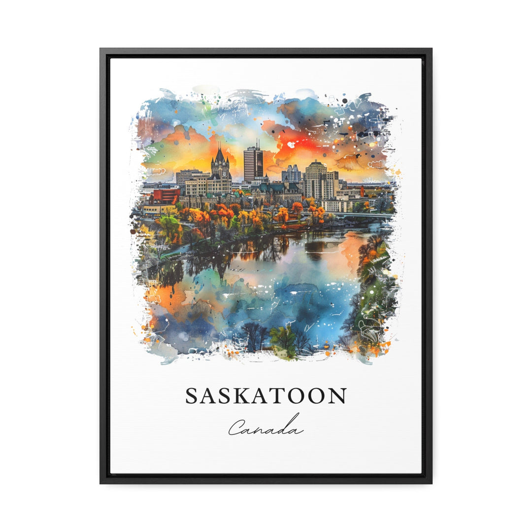 Saskatoon Canada Wall Art, Saskatchewan Print, Saskatoon Watercolor, Saskatoon Canada Gift,