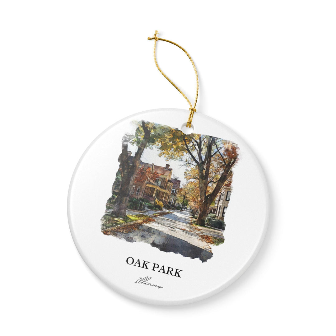 Oak Park IL Ornament: Unique Oak Park Illinois Souvenir, Illinois Xmas Decor, and Authentic Oak Park IL Gift
