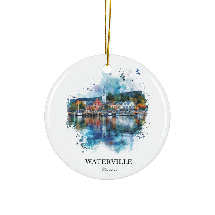 Waterville Maine Ornament: Unique Maine Souvenir, Maine Xmas Decor, and Authentic Waterville ME Gift