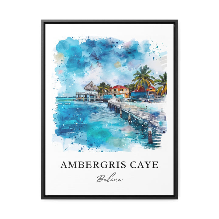 Ambergris Caye Art, Ambergris Belize Print, Ambergris Caye Watercolor, Belize Gift, Travel Poster, Housewarming Gift