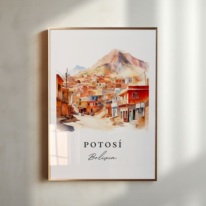 Potosi wall art - Bolivia, Potosi poster print, Potosi Bolivia gift, Birthday present, Potosi Bolivia - Custom Text, Perfect Gift