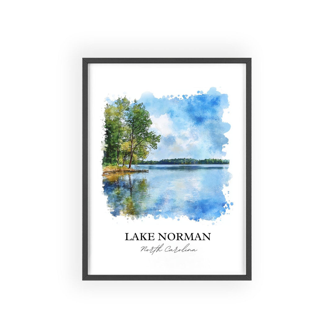 Lake Norman, NC, USA – Watercolor Art Print