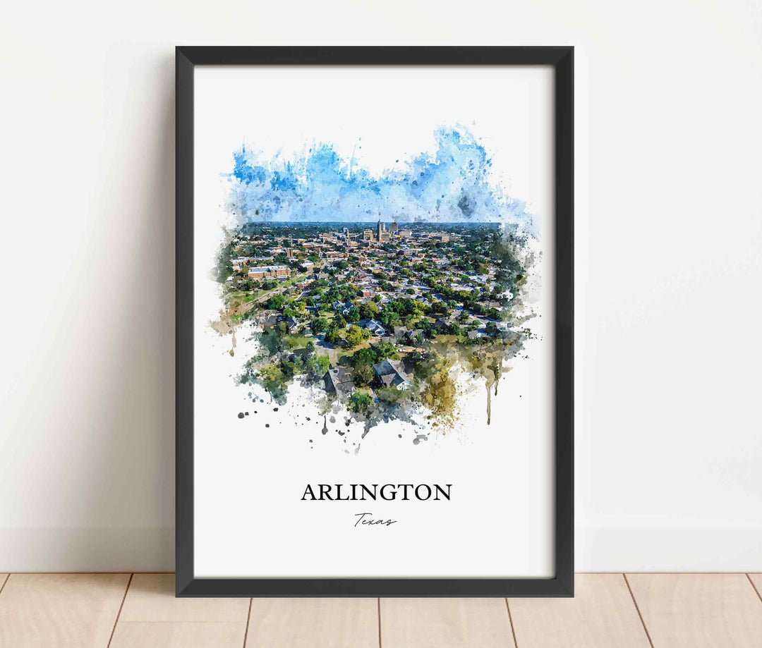 Arlington, Texas – Watercolor Art Print