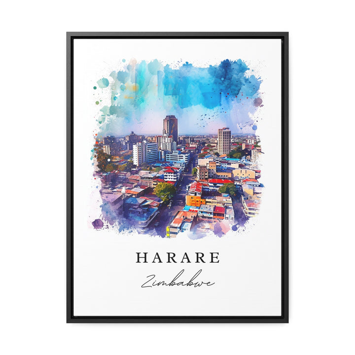 Harare Zimbabwe wall art - Zimbabwe, Harare print, Harare skyline gift, Zimbabwe souvenir, Custom Text, Perfect Gift