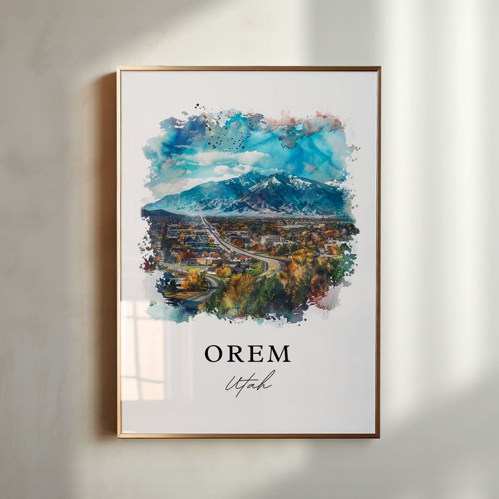 Orem, Utah, Utah – Watercolor Art Print