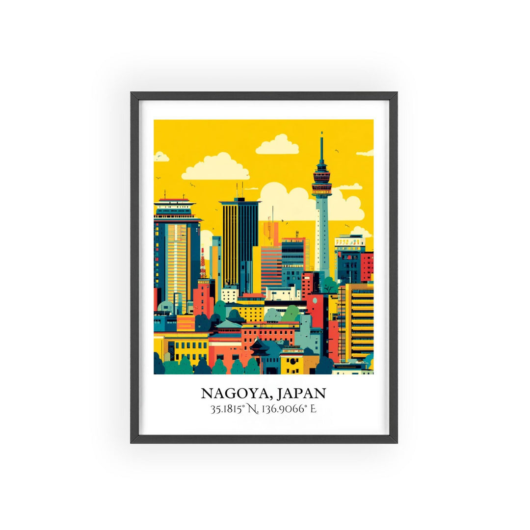 Nagoya Japan Art, Nagoya Retro Travel Art, Nagoya Home Decor, Nagoya Japan Gift, Japan Travel Art, Travel Prints, Housewarming Gift