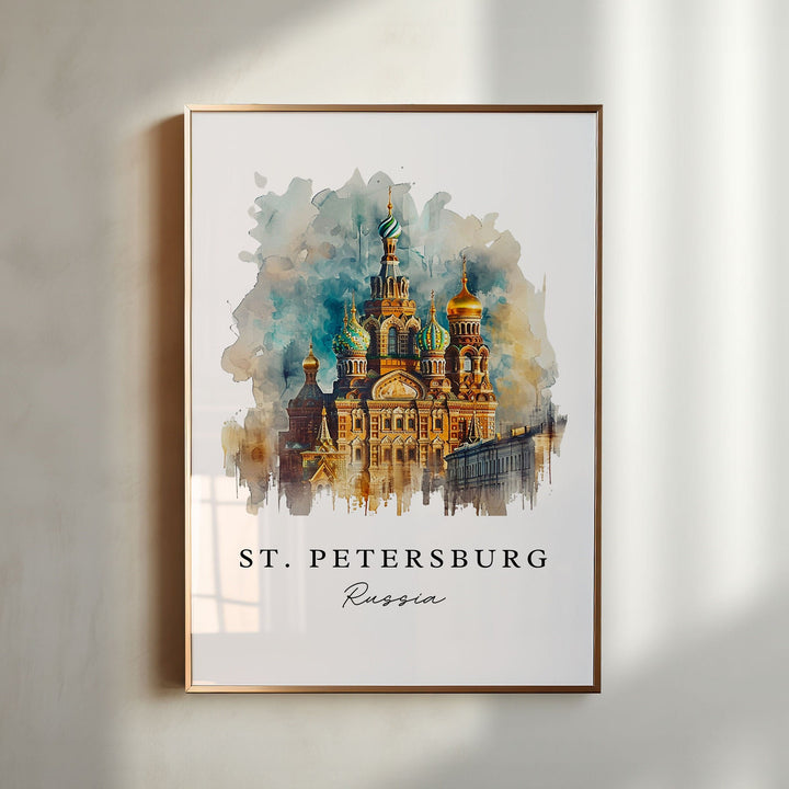 St. Petersburg Russia art - Russia, St. Petersburg print, St. Petersburg Russia gift, Birthday present, Custom Text, Perfect Gift