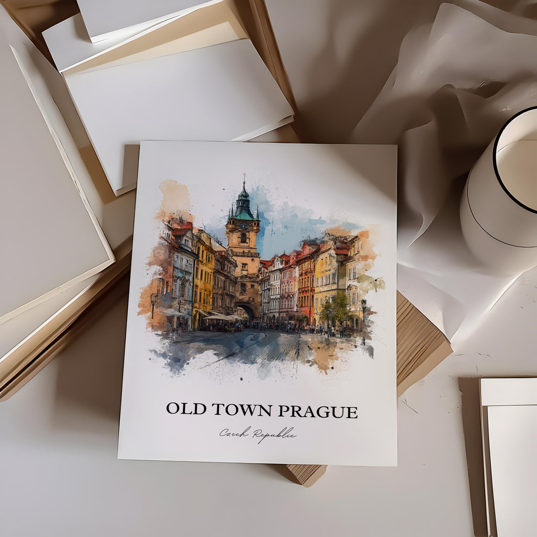 Prague, Czech Republic – Watercolor Art Print