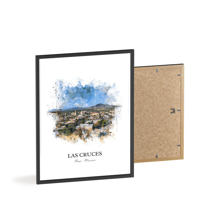 Las Cruces NM Wall Art, Las Cruces Print, New Mexico Watercolor Art, Chihuahuan Desert Gift, Travel Print, Travel Poster, Housewarming Gift