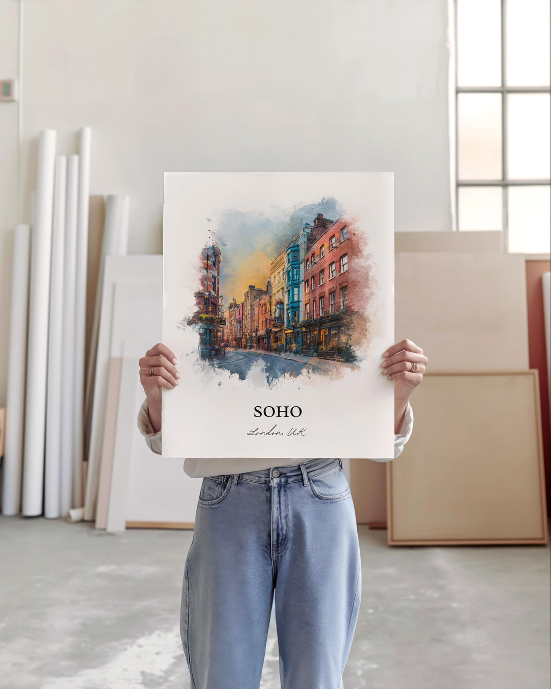Soho London, England – Watercolor Art Print