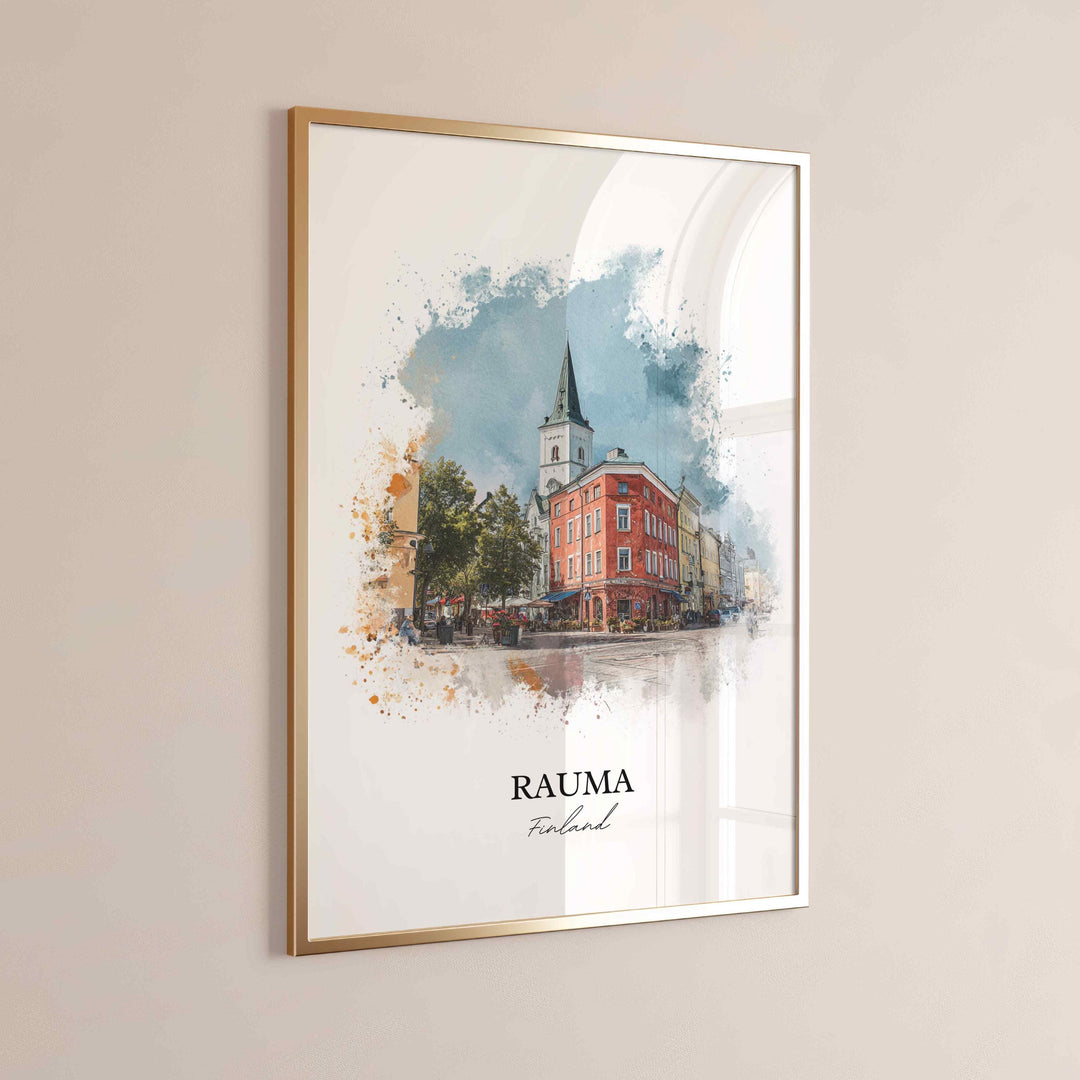 Rauma, Finland – Watercolor Art Print