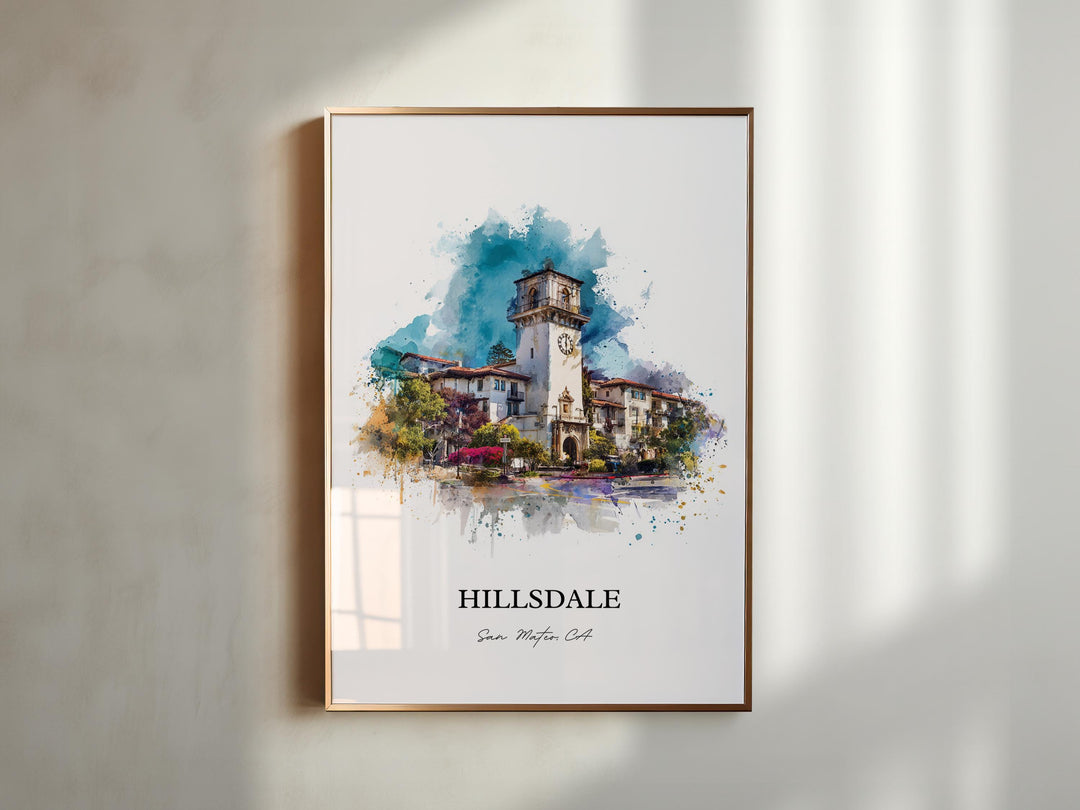 San Mateo, California – Watercolor Art Print
